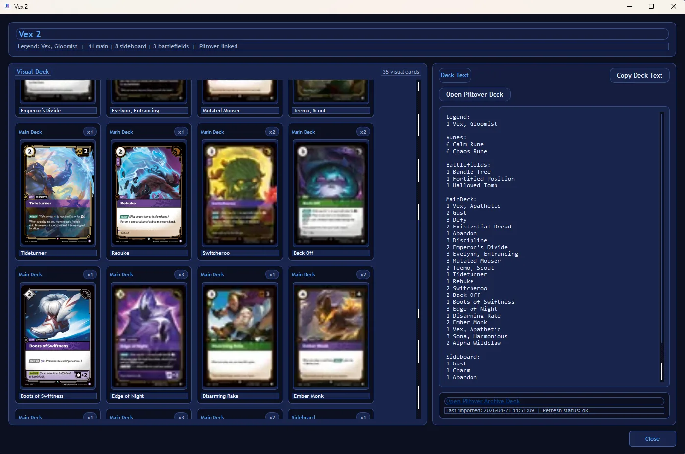 RiftLite visual deck library
